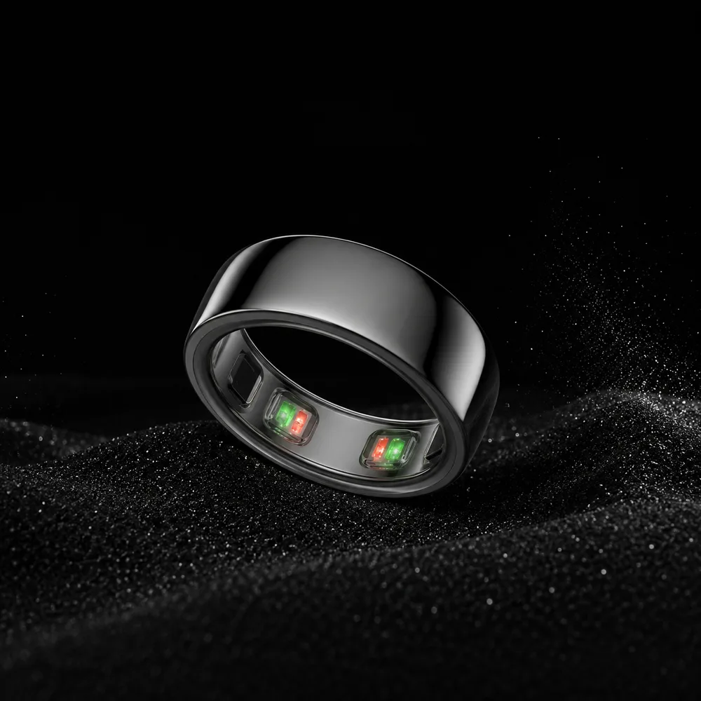 Oura Ring 5 smart ring showing its sensors